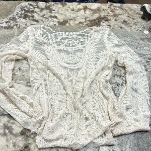 Lace/crochet long sleeve top